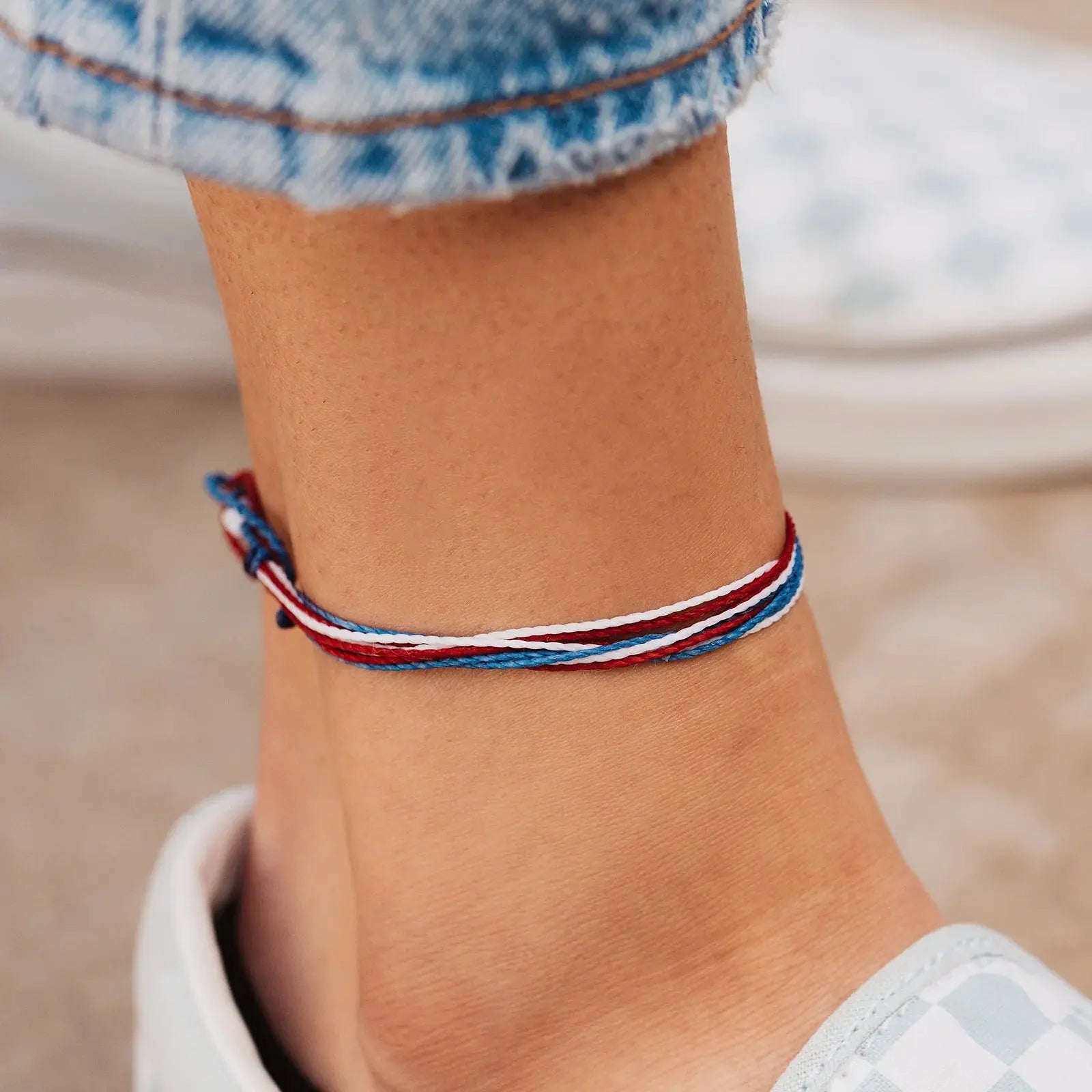 Pura Vida Home For The Troops Anklet – Patriotic Red, White & Blue Jewelry    PURA VIDA BRACELETS