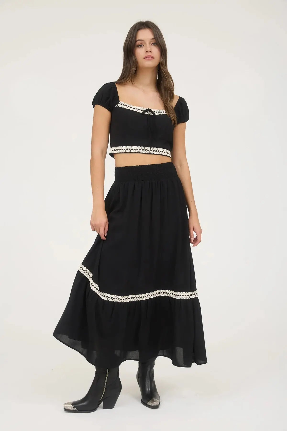Blu Pepper Free Spirit Skirt – High Waist A-Line Midi Skirt    BLU PEPPER