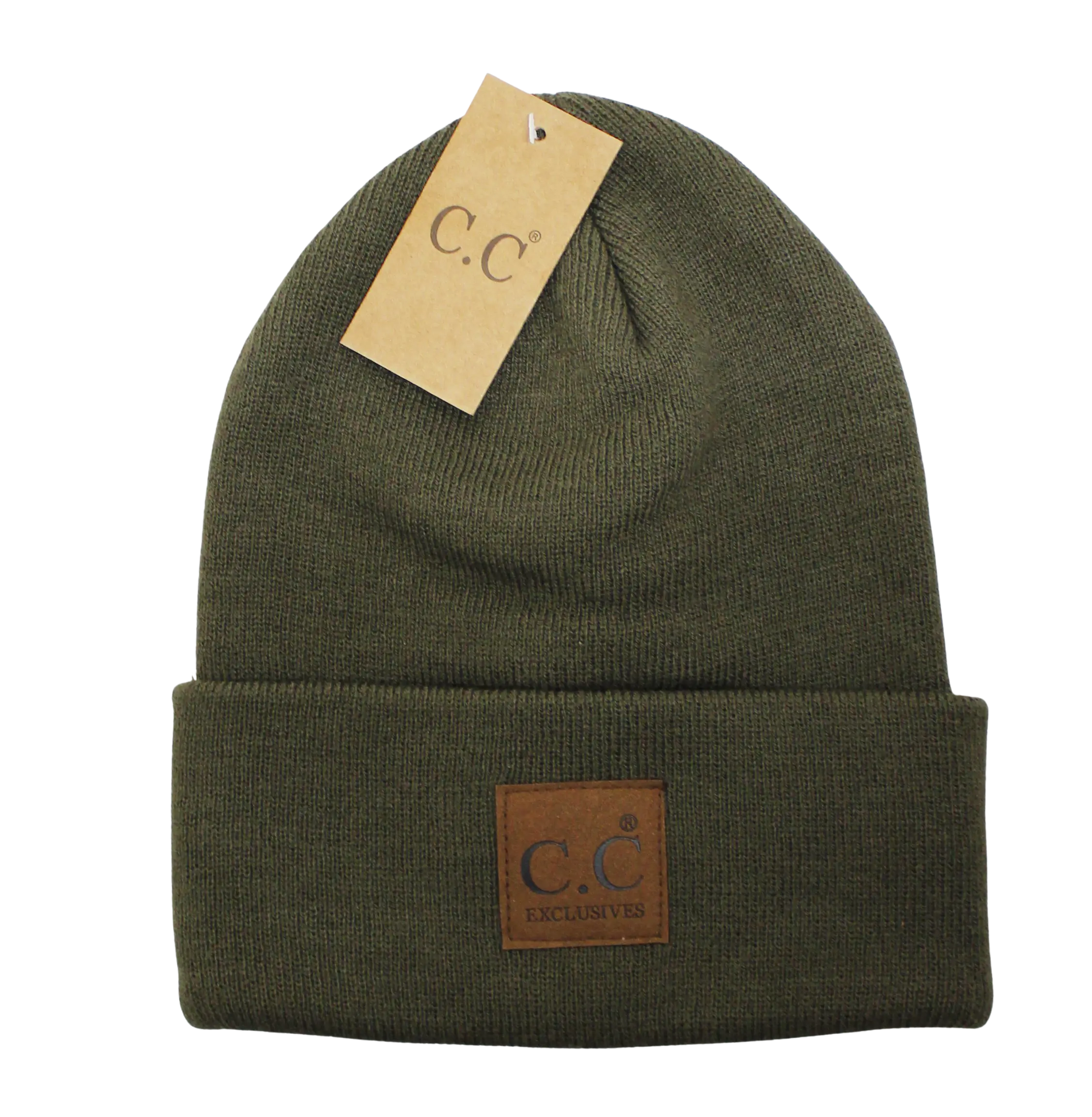 C.C. Classic Oversized Logo Beanie – Unisex Knit Winter Hat    CHEVEUX CORP.