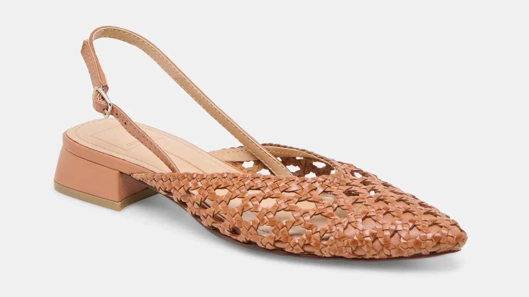 Women's Dolce Vita Birdie Slingback Mule – Woven Leather Summer Flat  TAN-M-10  Dolce Vita