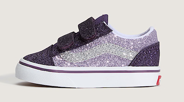 Toddler Vans Old Skool V Glitter – Classic Skate Style with a Sparkling Twist