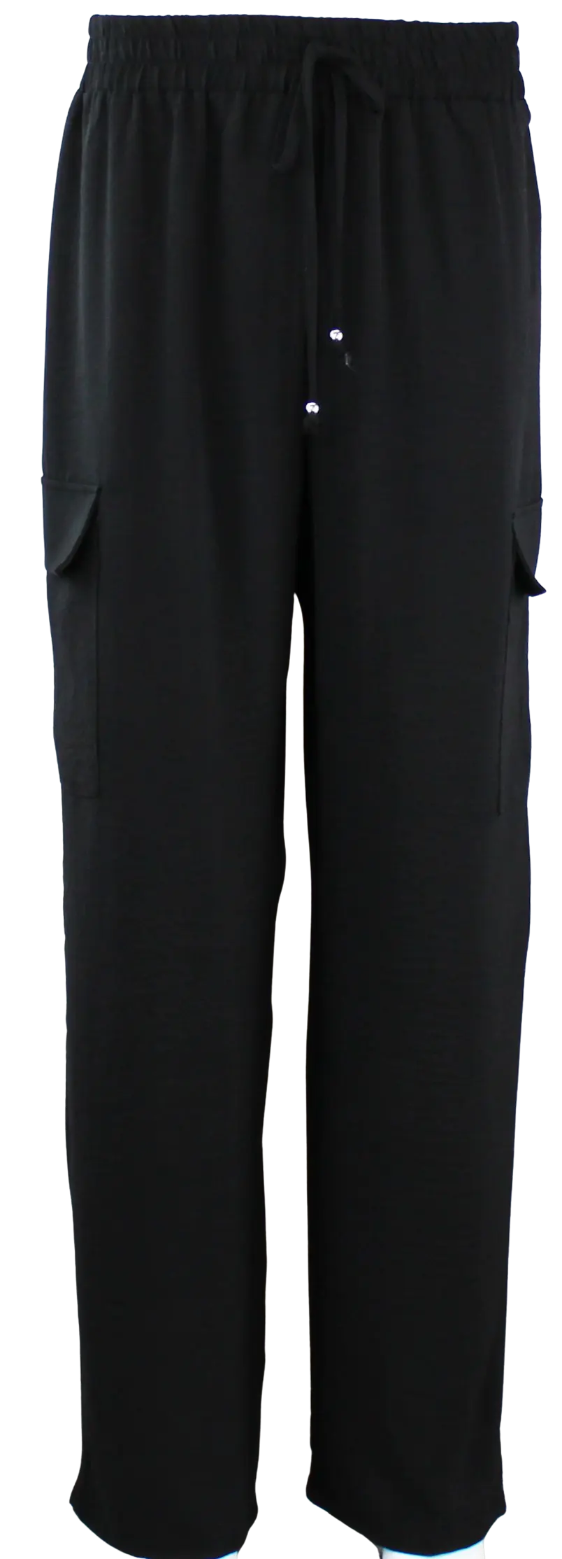 Keren Hart Carmen Loose Pants – Relaxed Fit Wide-Leg Trousers with Cargo Pockets  BLACK-XL  KEREN HART
