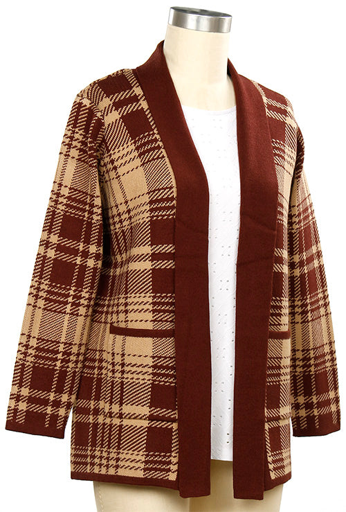 L. Hamrick Highland Heritage Cardigan – Timeless Plaid with Cozy Sophistication