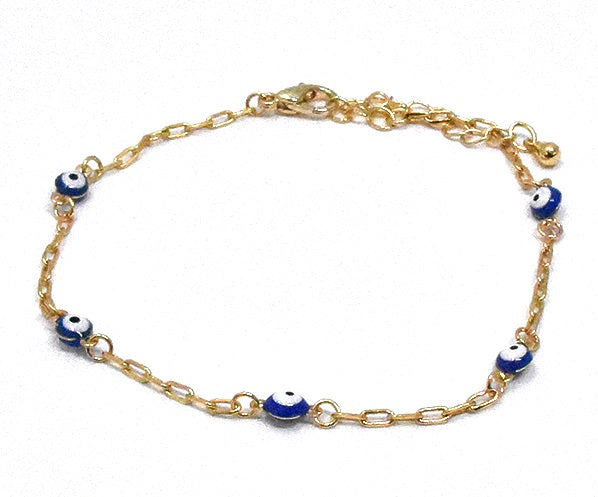 Joia Guardian Evil Eye Chain Bracelet – Delicate Chain Link Style    JOIA TRADING CO.