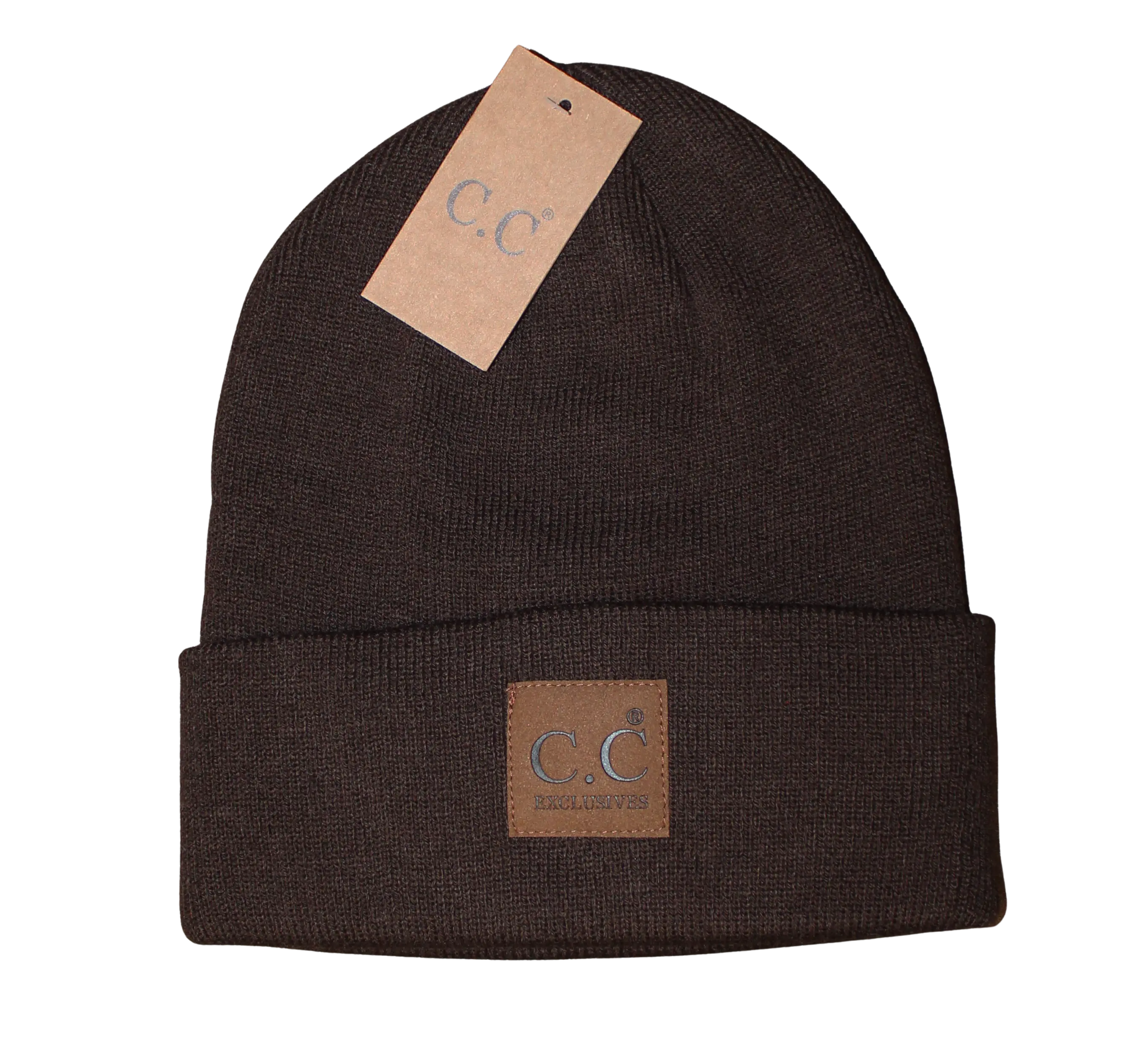 C.C. Classic Oversized Logo Beanie – Unisex Knit Winter Hat    CHEVEUX CORP.