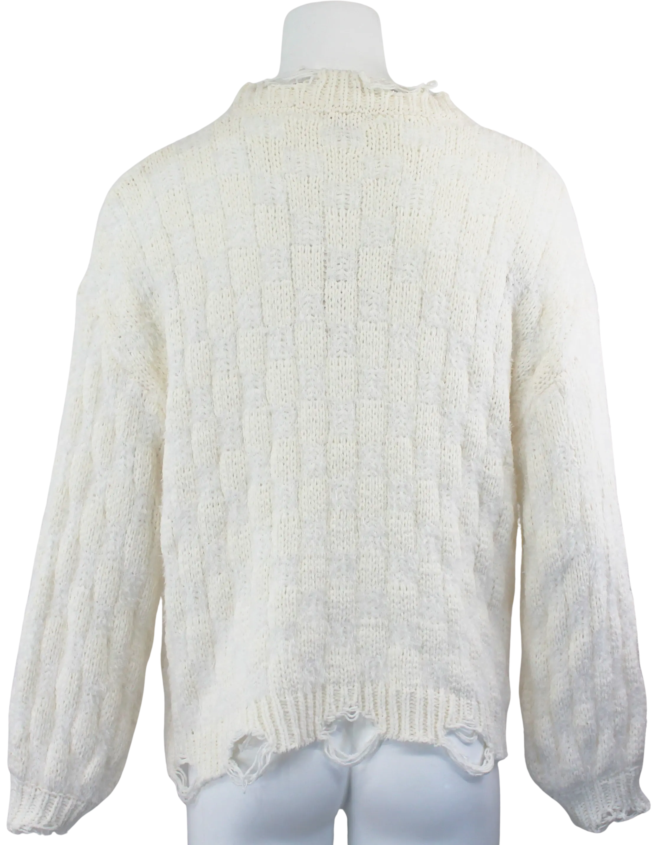 Pol Clothing Inc. Call For Fall Sweater – Distressed Oversized Rib Knit Pullover    POL CLOTHING, INC
