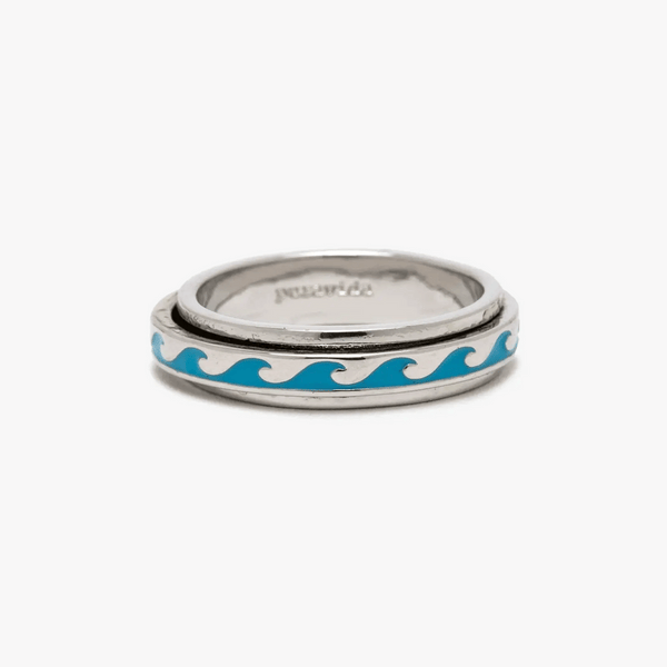 Pura Vida Enamel Wave Fidget Ring – Ocean-Inspired Style  SILVER / 8  PURA VIDA BRACELETS