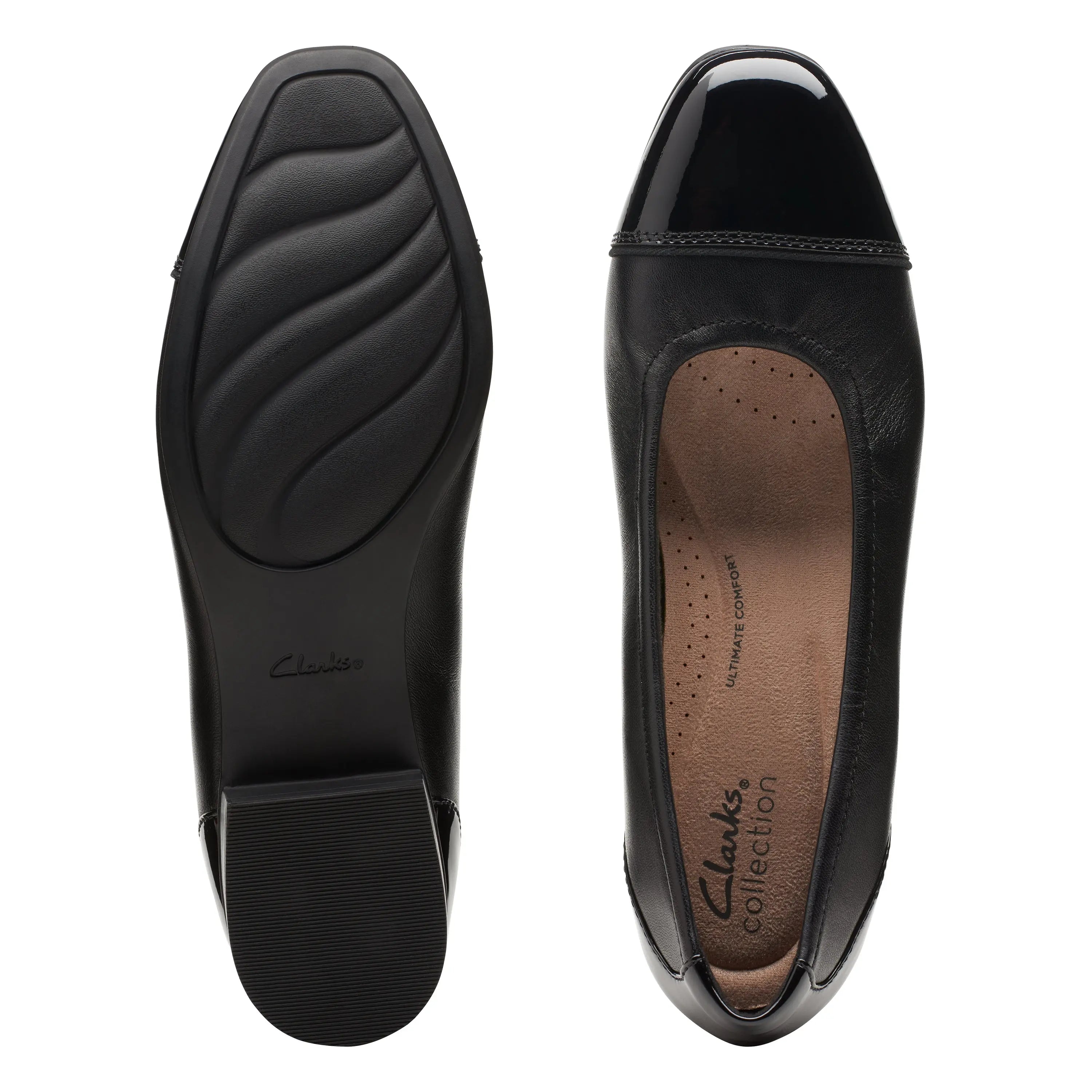 Clarks Women’s Juliet Step – Leather Cap-Toe Slip-On Flat    CLARKS