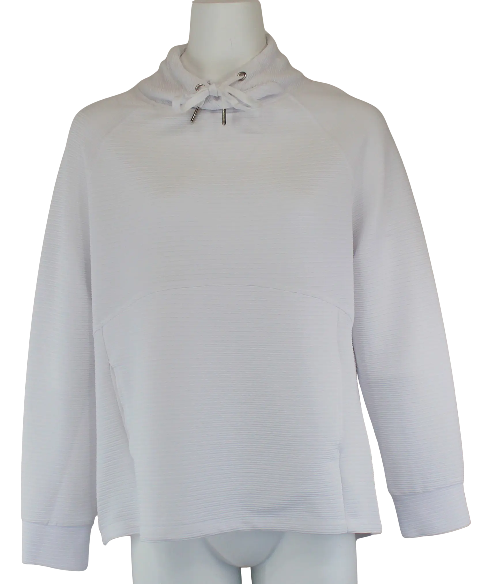 Keren Hart Leslie Pullover – Funnel Neck Textured Knit Sweatshirt  WHITE / XL  KEREN HART
