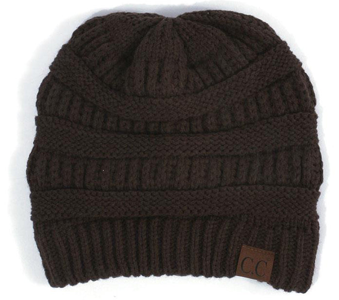 Women’s Classic CC Beanie – The Original Cozy Knit Hat  EA / BROWN  CHEVEUX CORP.