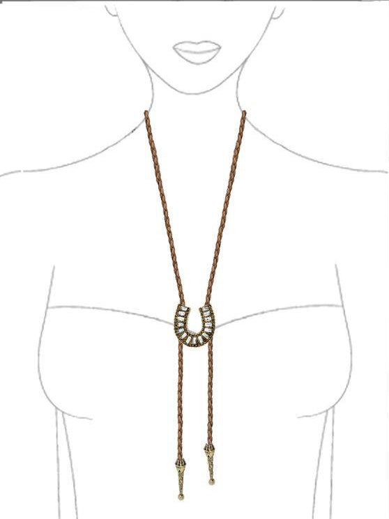 CRYSTAL HORSESHOE BOLO NECKLACE    JOIA TRADING CO.