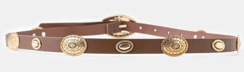 Fame Dustland Concho Belt – Western Ornate Buckle Style    FAME ACCESSORIES