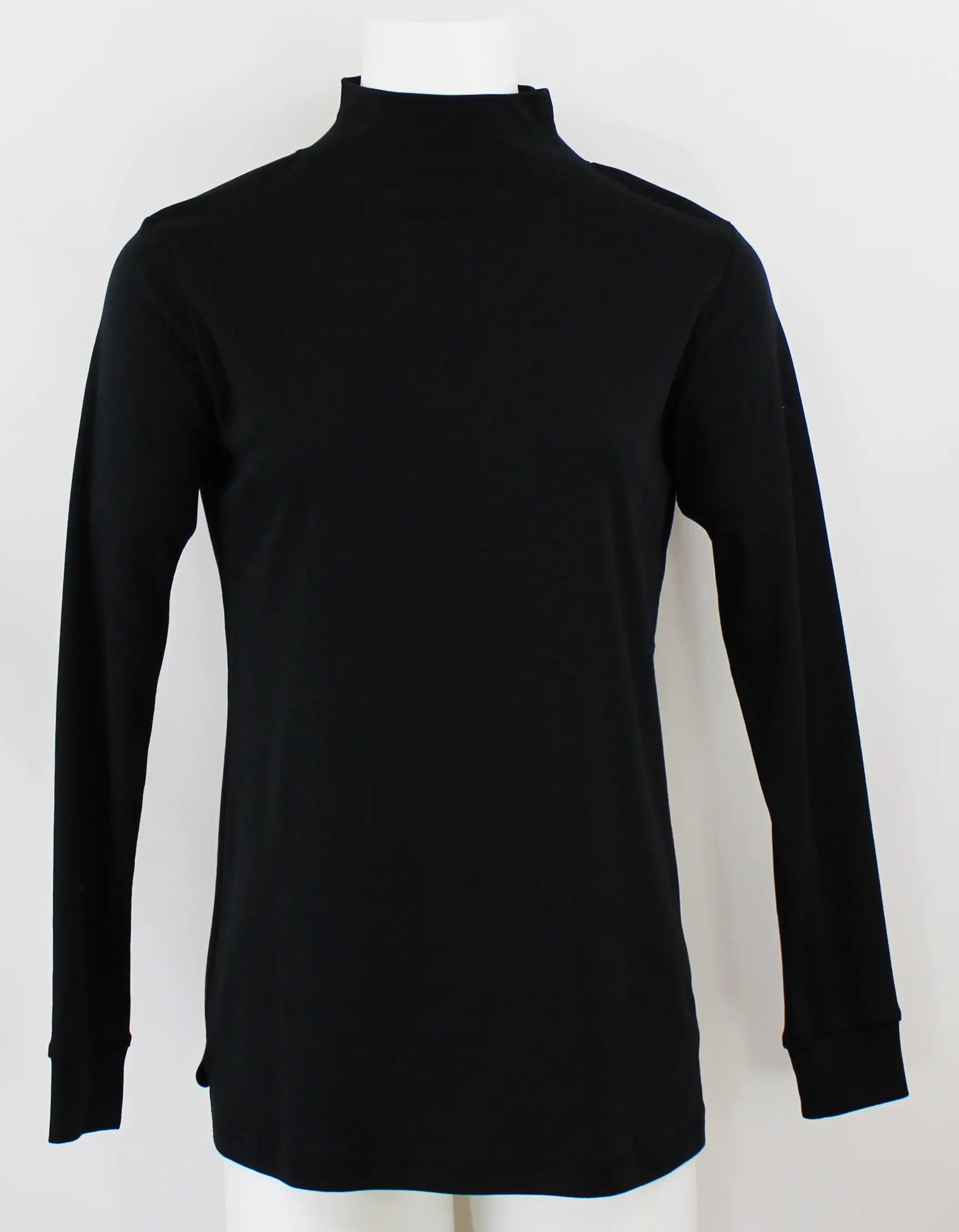 Keren Hart Mock Neck Knit – Classic Cotton Long Sleeve Top  BLACK-XL  KEREN HART