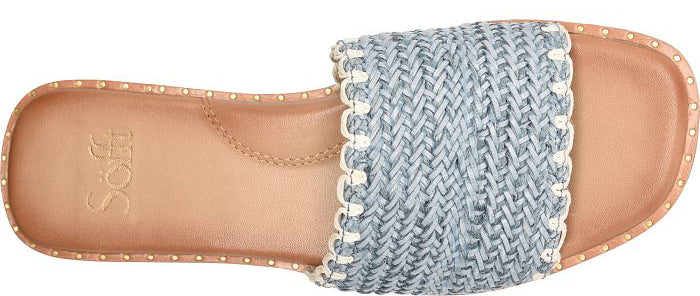 Women's Sofft Elsa Slide Sandals – Woven Summer Flat Sandals    SOFFT