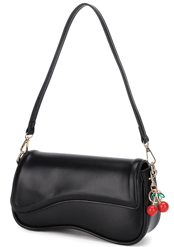 Joia Cherry Kiss Purse – Chic Curved Flap Shoulder Bag    JOIA TRADING CO.