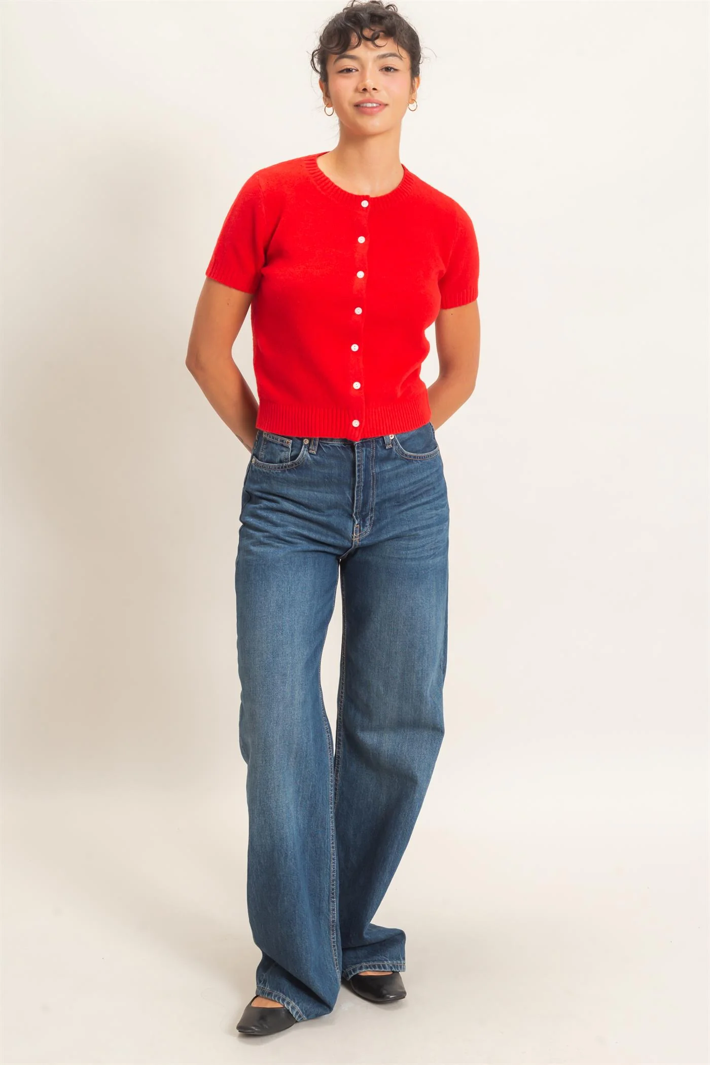 Hyfive Sweetly Buttoned Knit Top – Classic Charm with a Flattering Fit