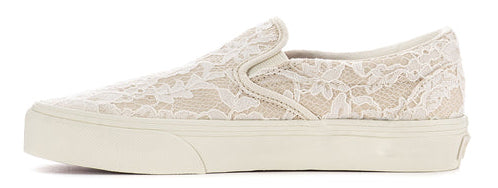Women’s Vans Classic Slip-On – Timeless Style with a Delicate Lace Twist