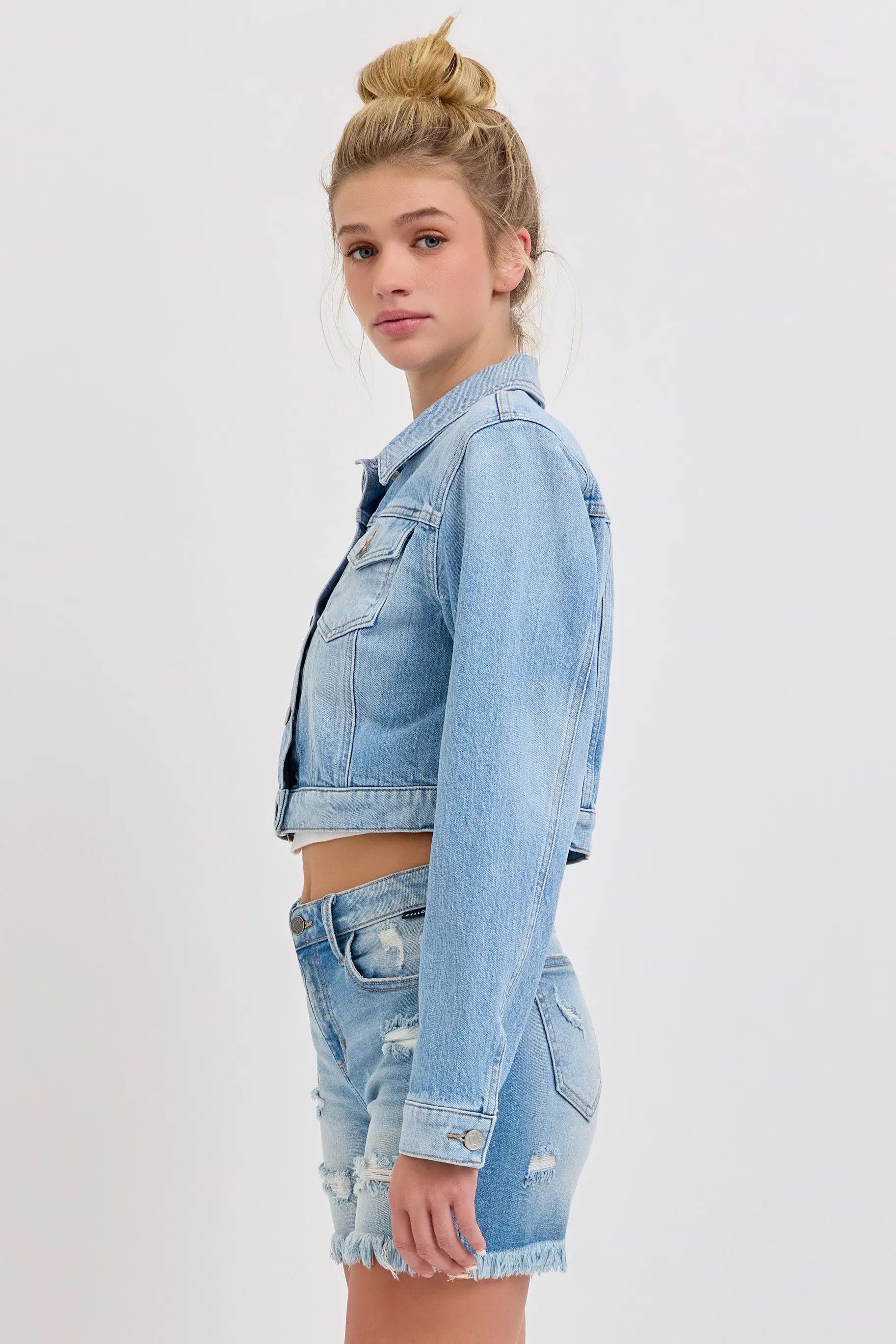 Cello Jean Lily Oversized Cropped Denim Jacket – Light Wash by Cello Jean    WAT? JEANS & CELLO JEANS