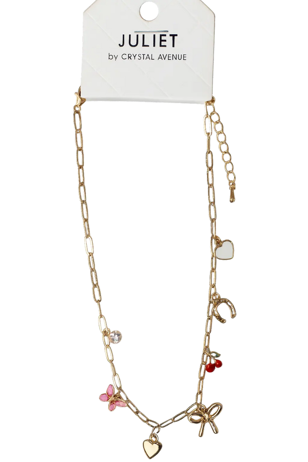 Joia Accessories Cali Charm Necklace – Elegant Gold-Tone Chain with Charms