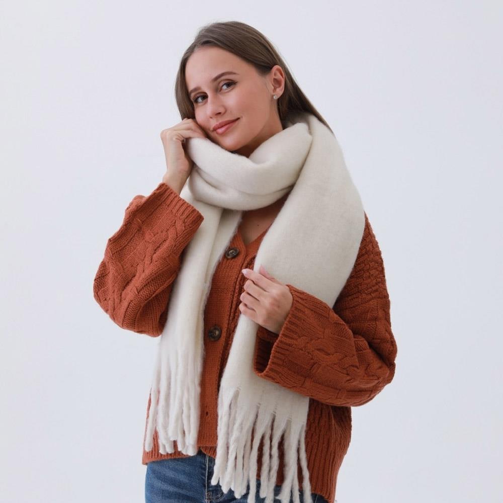 Joia Frosty Fluff Scarf – Ultra Soft Winter Scarf  IVORY  JOIA TRADING CO.