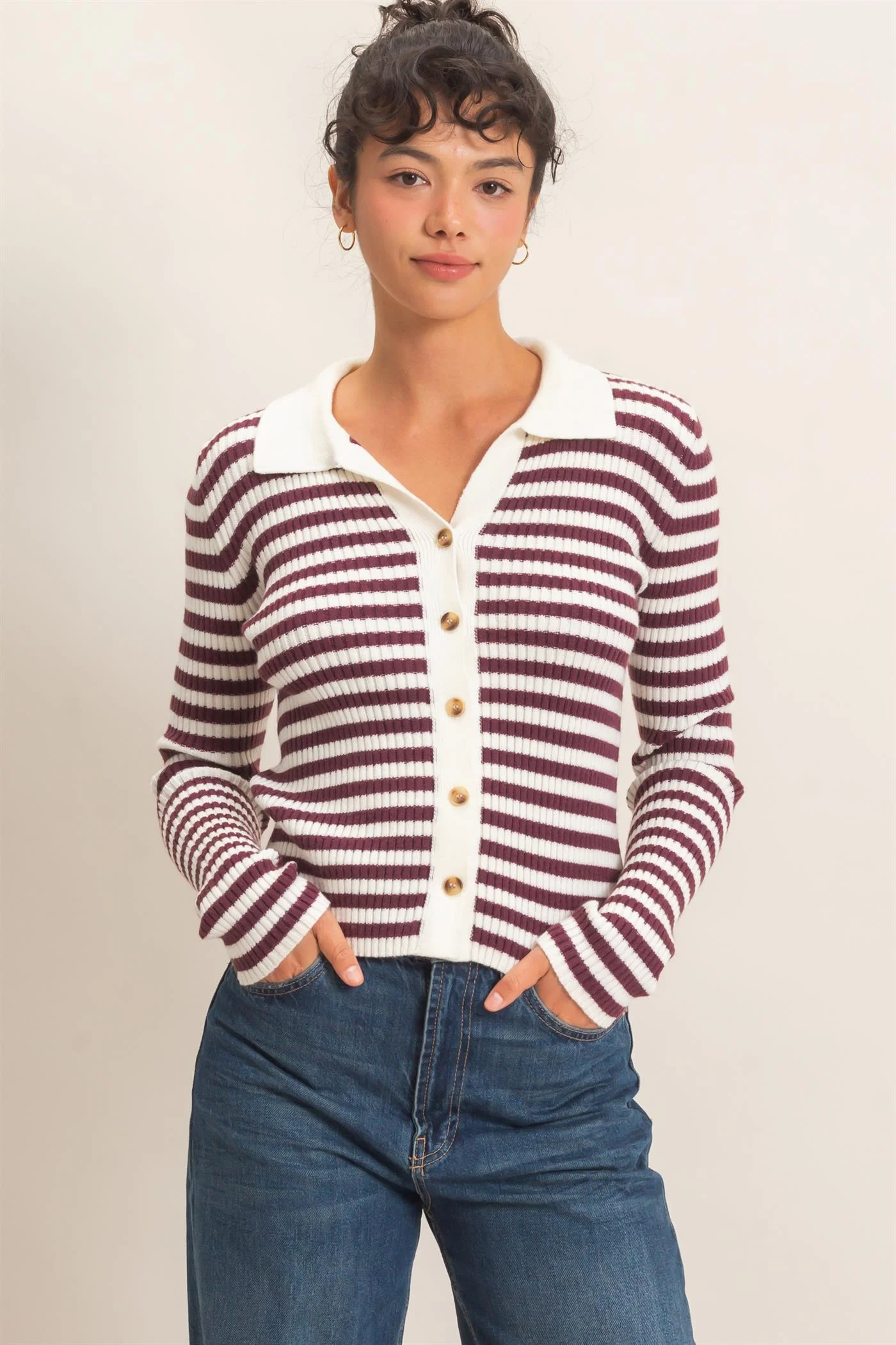Hyfive Main Street Polo Top – Classic Stripe Polo with a Modern Fit