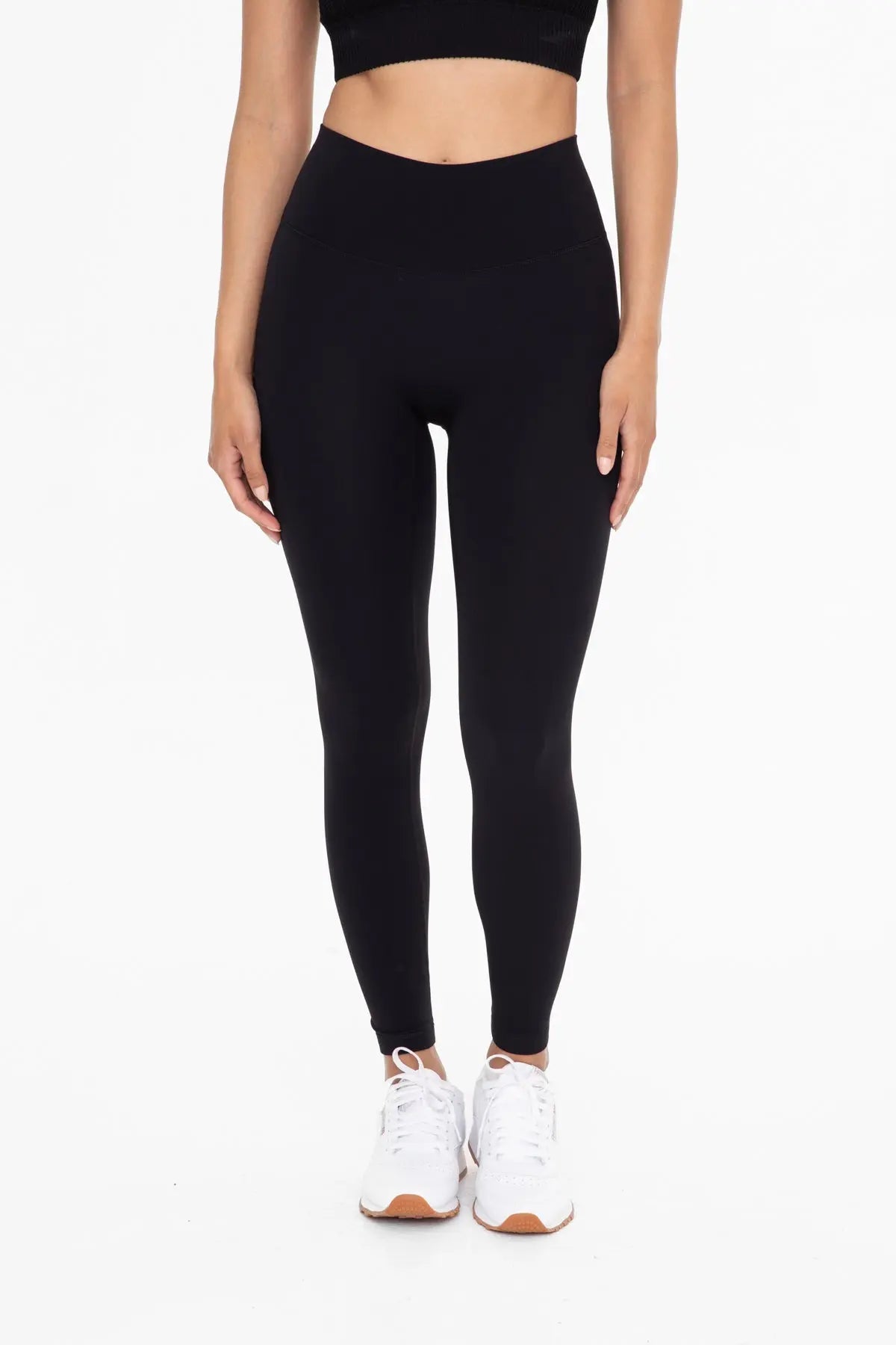 Mono B Bianca High-Waisted Leggings – Winter-Ready Thermal Leggings with Tummy Control  BLACK-L  MONO B
