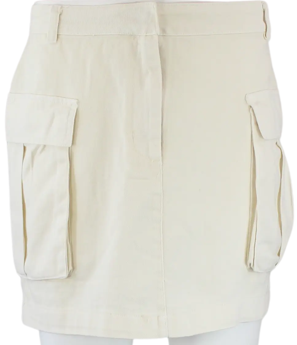 Hyfive Kimmy Cargo Skirt – Structured Cotton Cargo Mini  CREAM-L  HYFIVE INC