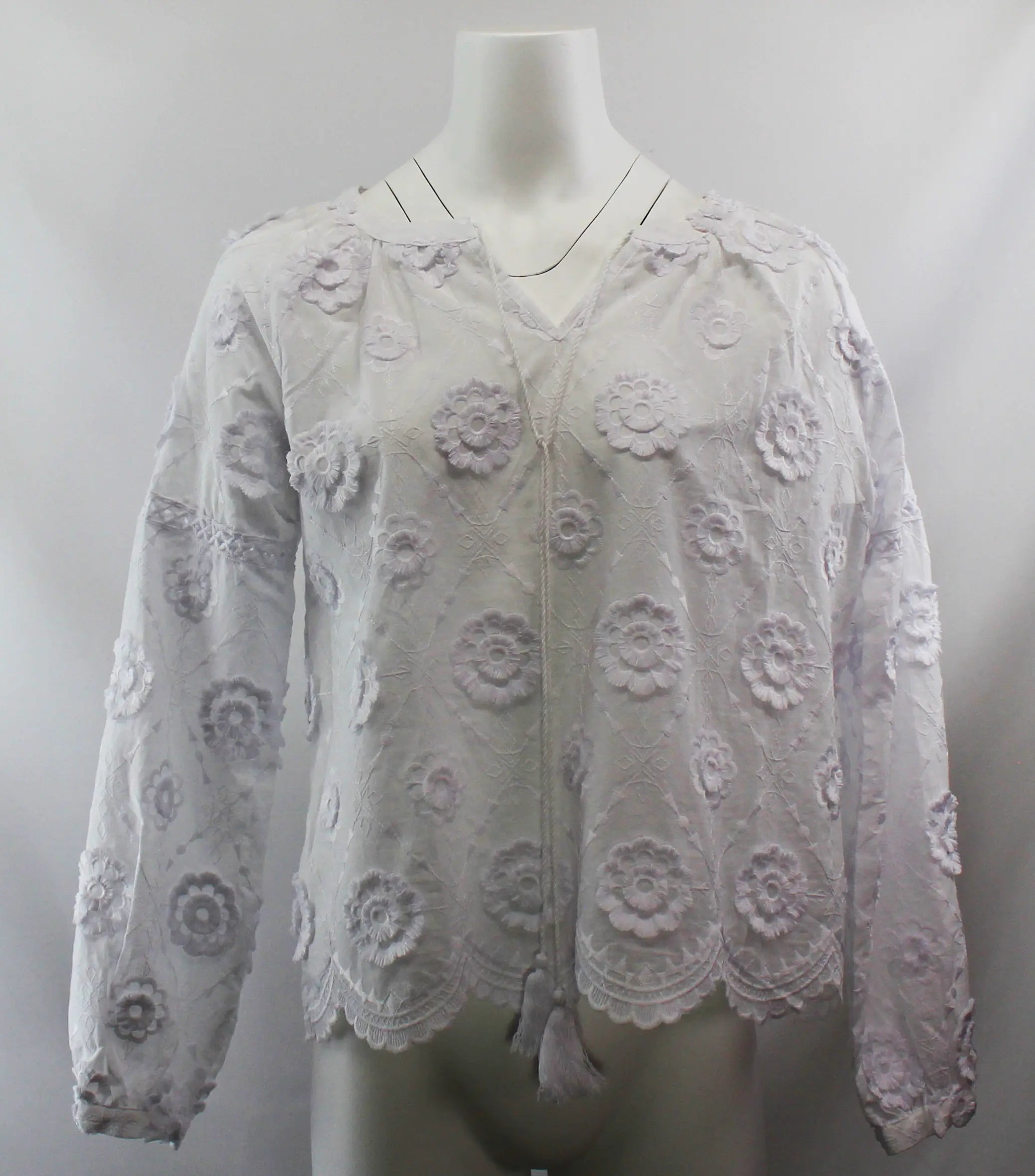 Keren Hart Sunny Day Top – Embroidered Cotton Blouse with Boho Charm  WHITE-XL  KEREN HART