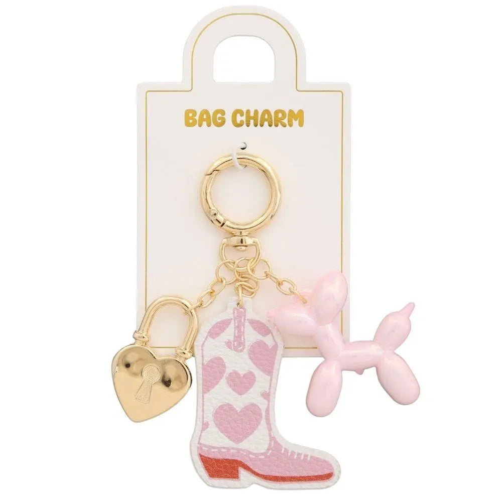 Joia Accessories Bag Charm – Western-Inspired Charm Keychain  PINK-EA  JOIA TRADING CO.