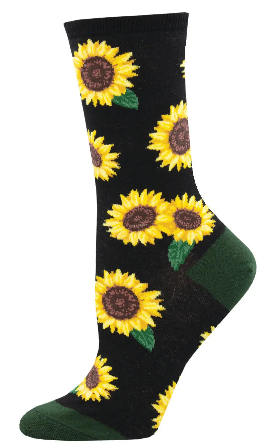 Socksmith More Blooming Socks – Step Into Sunshine Sunflower Socks  BLACK  SOCK SMITH