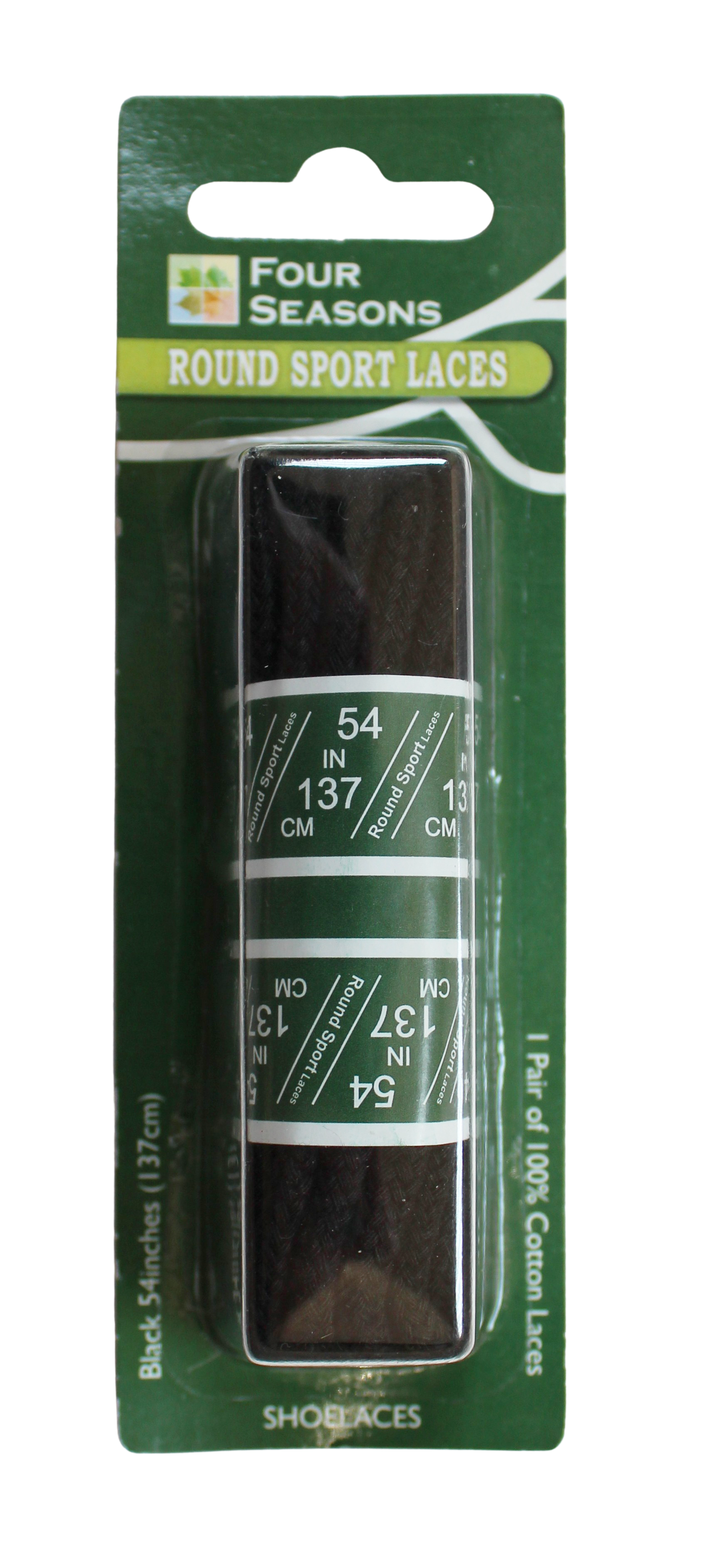 Four Seasons Round Sport Laces – Durable Cotton Shoelaces for Everyday Use  WHITE / 54"  BURTEN DISTRIBUTION