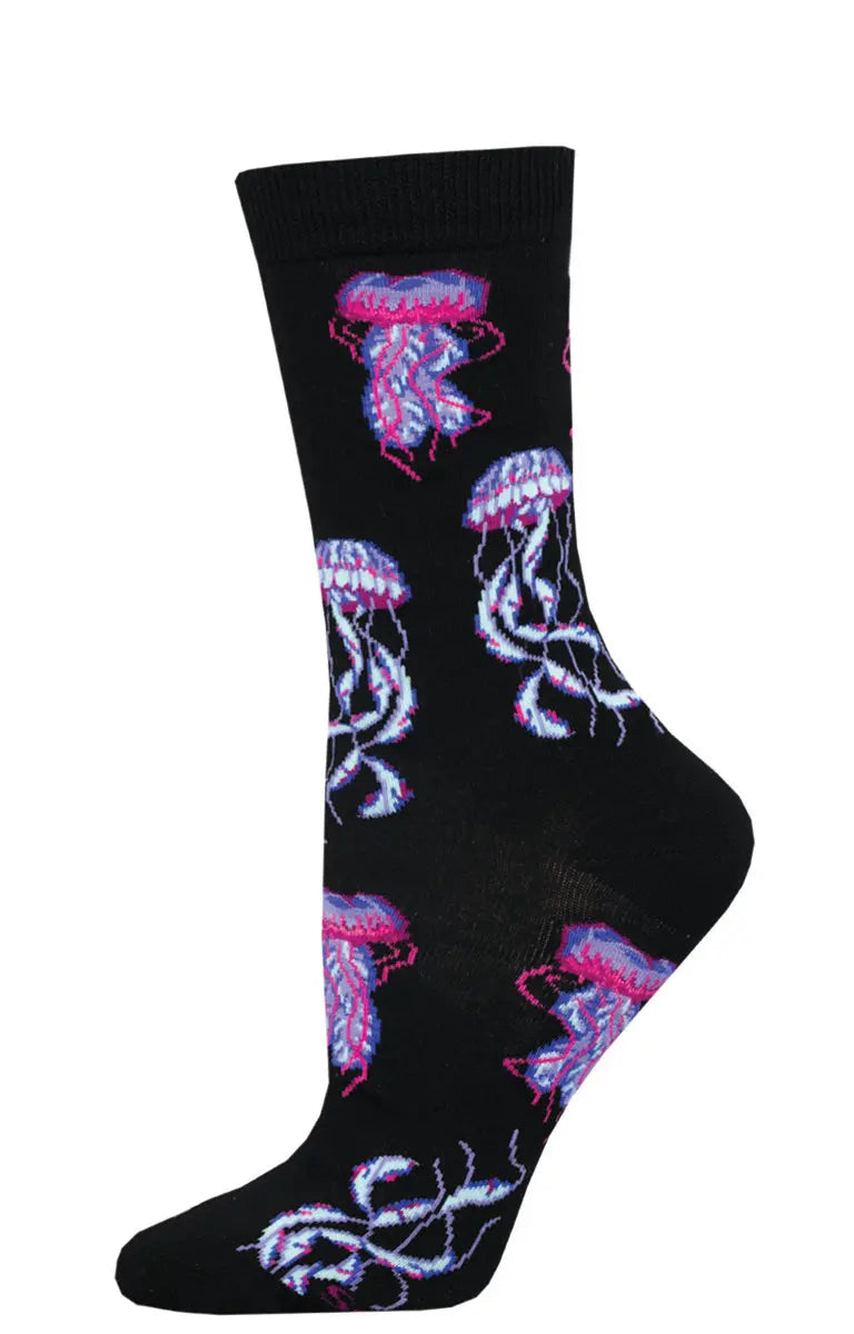 Socksmith Deep Sea Jellies Crew Socks – Eco-Friendly Style    SOCK SMITH