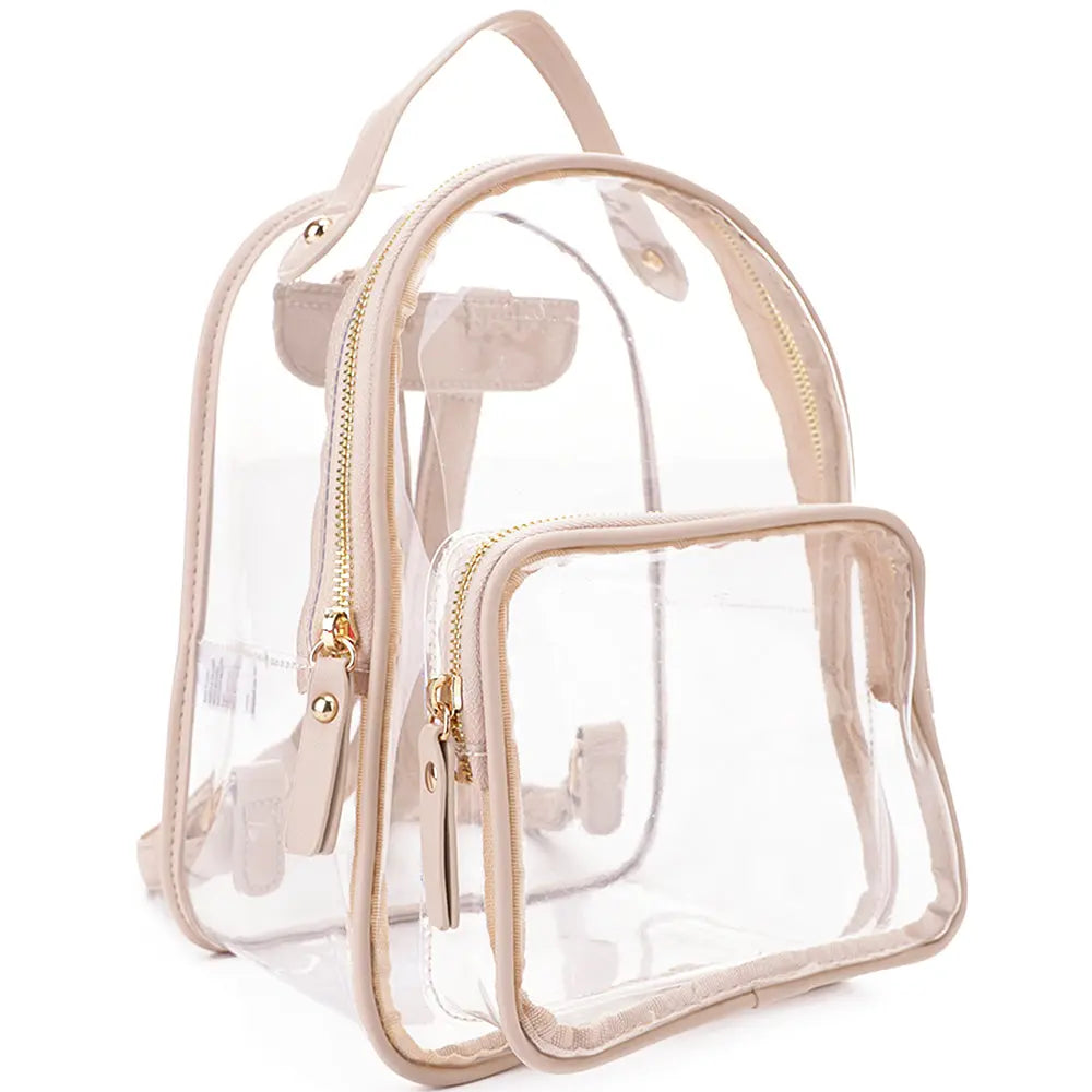 Joia Accessories Mattie Clear Backpack – Stylish Transparent Bag for Everyday Use  SAND  JOIA TRADING CO.
