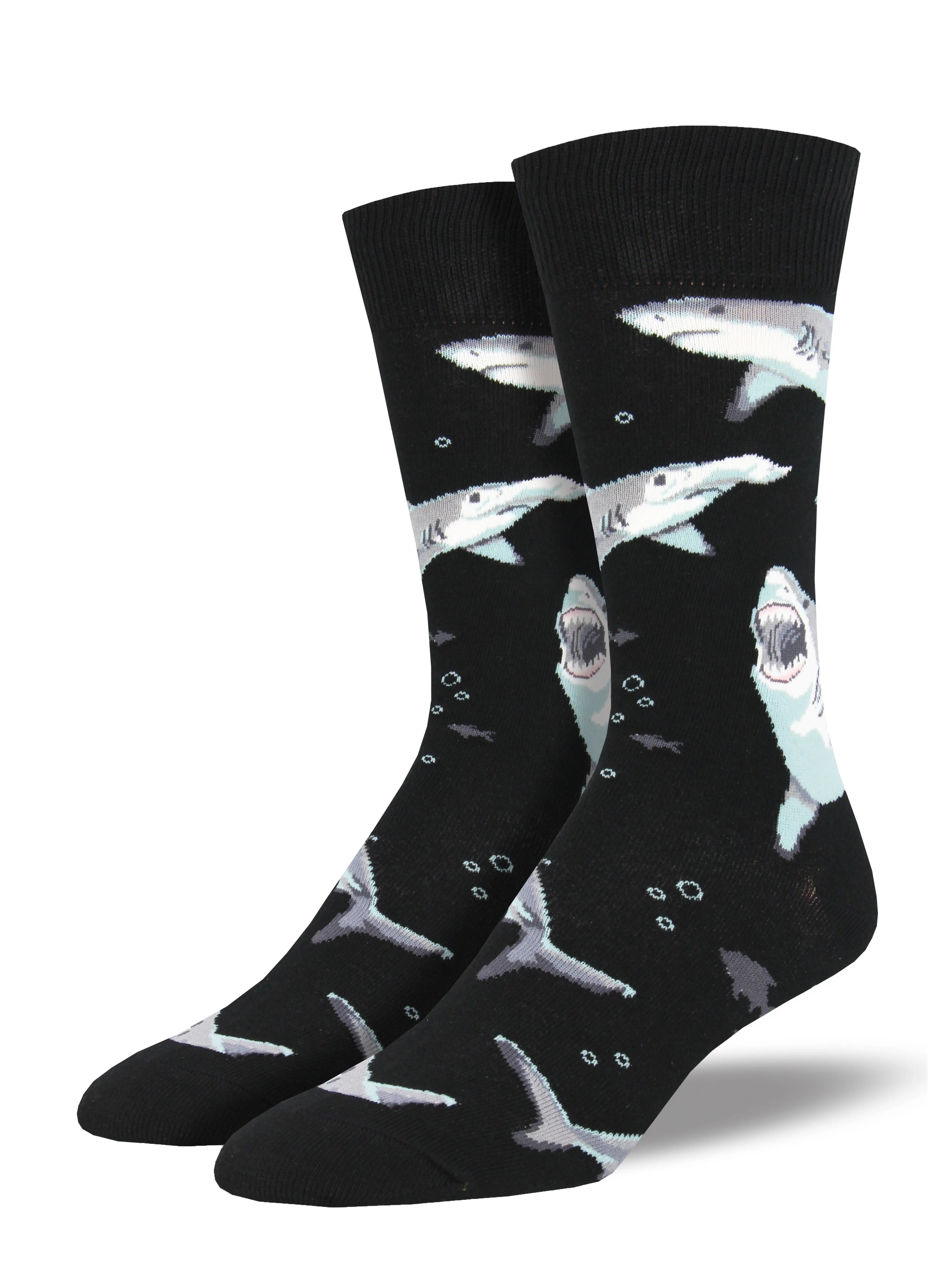 Men’s Socksmith Shark Chum Socks – Ocean-Inspired Cotton Blend    SOCK SMITH