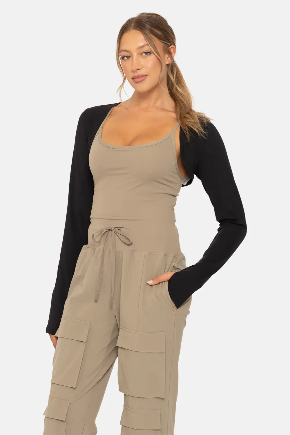 Mono B Arie Chic Shrug – Lightweight Layer with Thumbholes in Recycled Fabric    MONO B