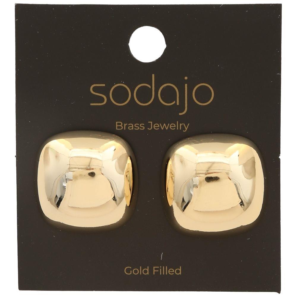 Joia Eclipse Dome Stud Earrings – Modern Sculpted Studs  GOLD  JOIA TRADING CO.