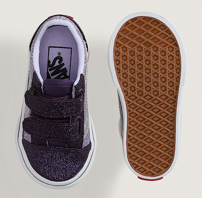 Toddler Vans Old Skool V Glitter – Classic Skate Style with a Sparkling Twist