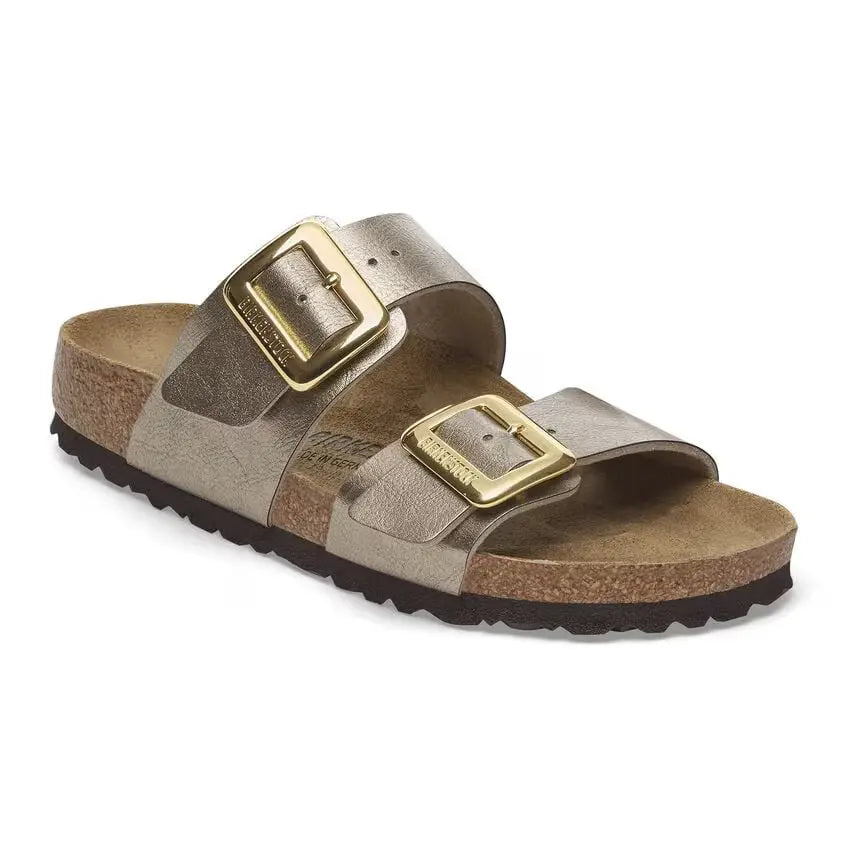 Women’s Birkenstock Sydney Luxe Buckle – Silky Sheen Finish & Comfort Fit  TAUPE / N / 41  BIRKENSTOCK