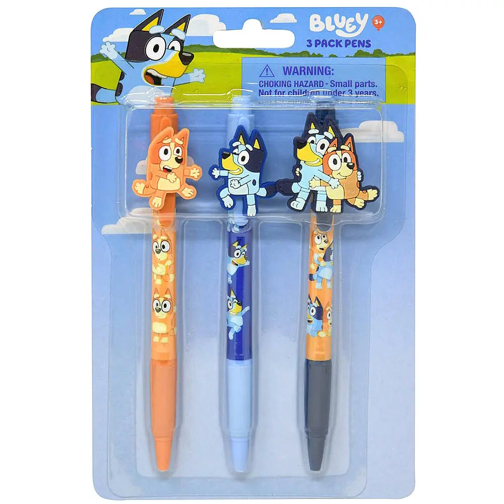 Joia Accessories Bluey 3 Pack Pen Set – Fun Character Pens for Kids Ages 3+    JOIA TRADING CO.