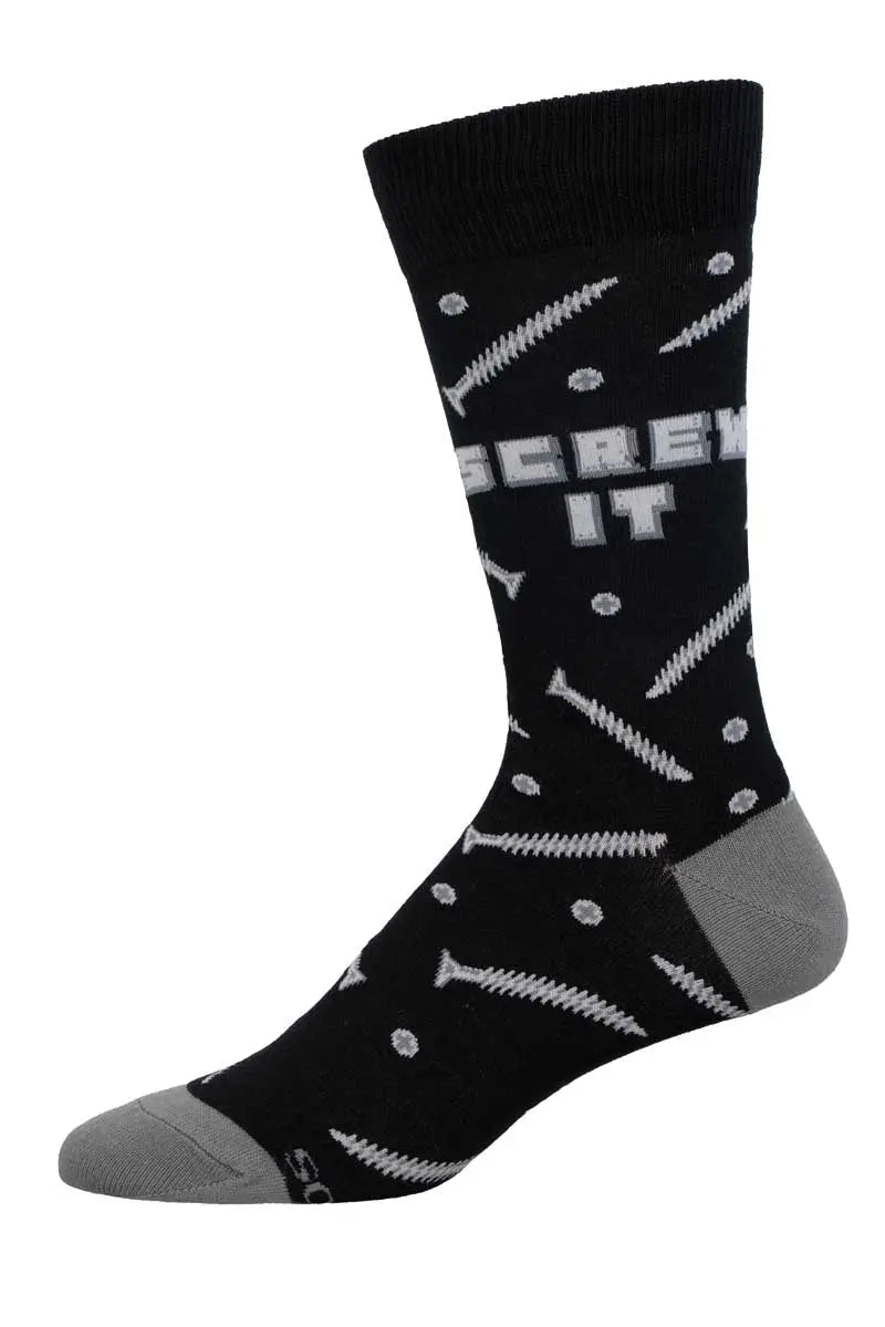 Men's Socksmith Screw It! Socks – Funny Novelty Crew Socks    SOCK SMITH