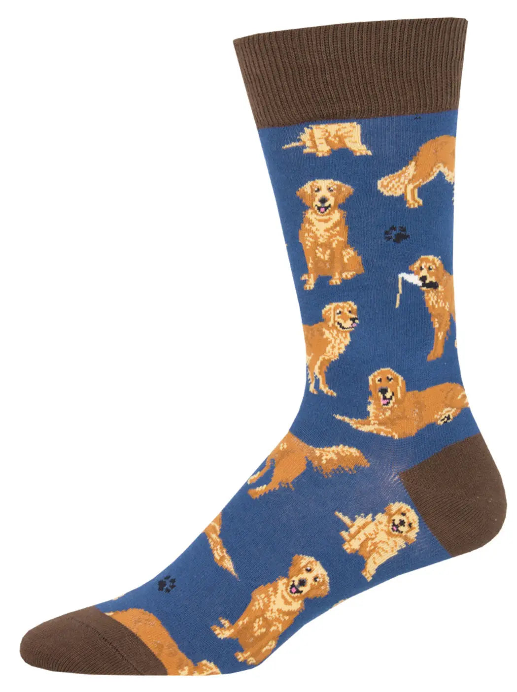 Men’s Socksmith Golden Retriever Socks – Fun Novelty Dog Design    SOCK SMITH