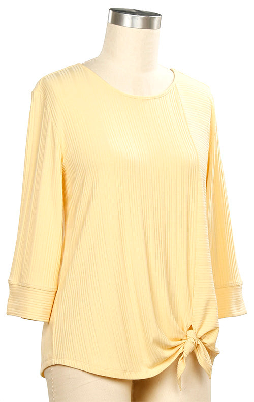 L. Hamrick Sunkissed Knit Top – 3/4 Sleeve Side Tie Top    L HAMRICK