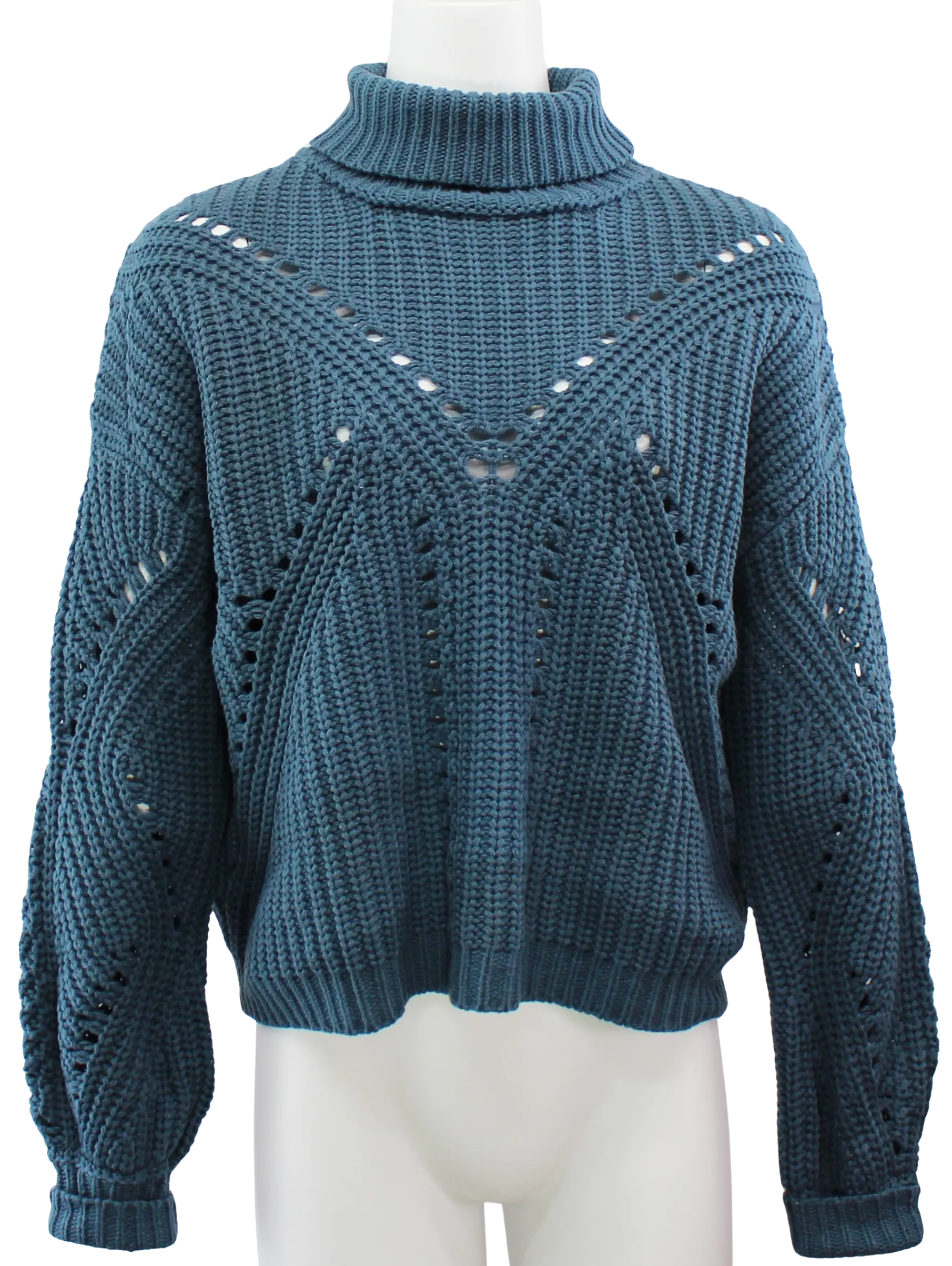 Keren Hart Cozy Knit Sweater – Your Cold-Weather Go-To  STEEL-BLUE-XL  KEREN HART