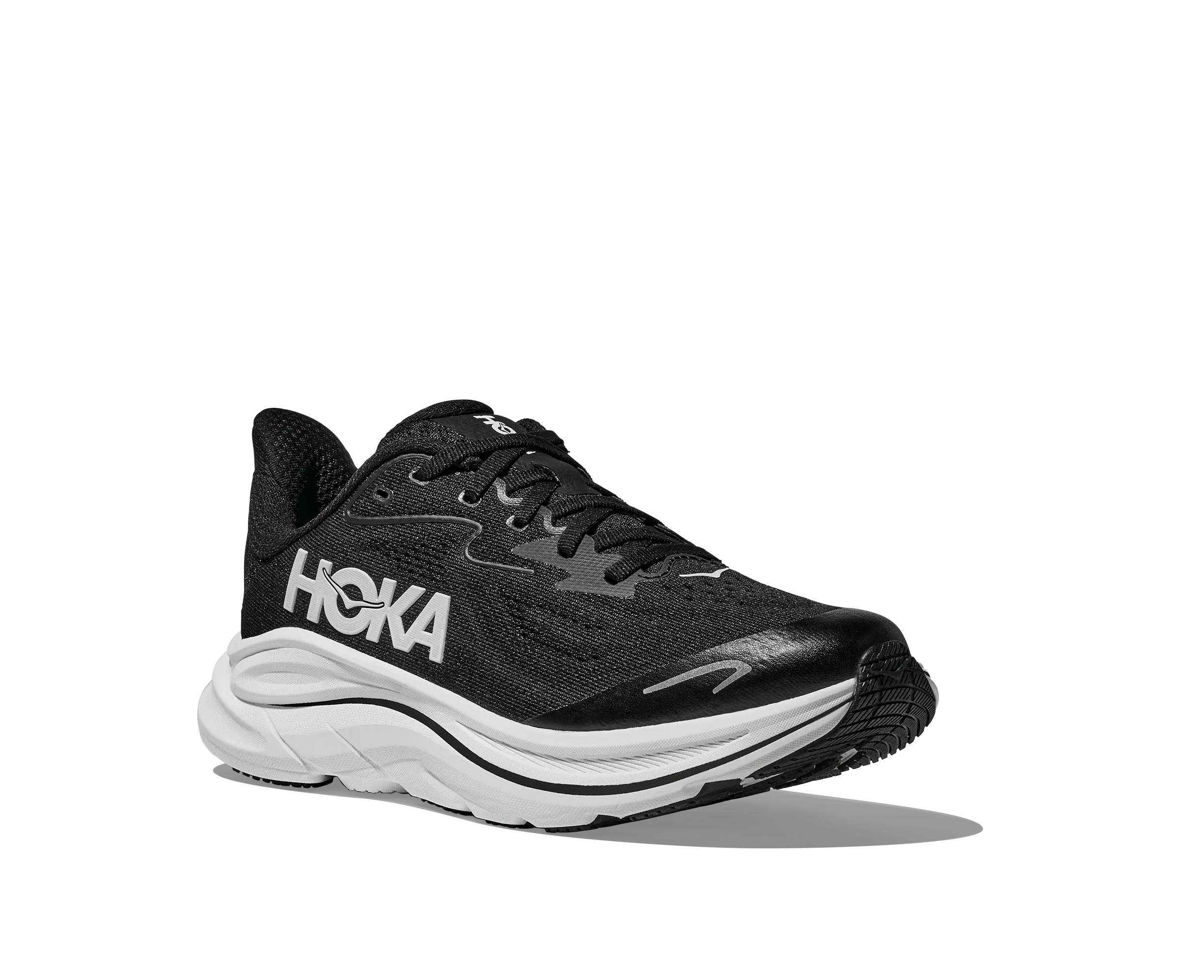 Hoka Kid’s Clifton 10 – Big Cushion for Little Flyers  BLACK/WHITE / MD / 4½  HOKA