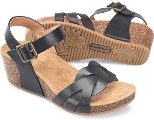 Women's Comfortiva Erena – Braided Leather Wedge Sandal    COMFORTIVA