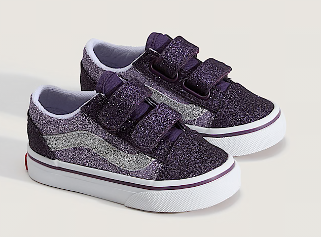 Toddler Vans Old Skool V Glitter – Classic Skate Style with a Sparkling Twist