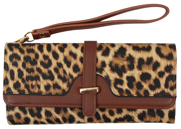 Joia Savanna Chic Clutch Wallet – Stylish Animal Print Wristlet    JOIA TRADING CO.