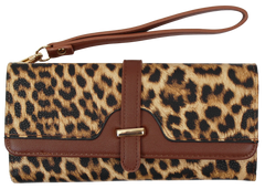 Joia Savanna Chic Clutch Wallet – Stylish Animal Print Wristlet    JOIA TRADING CO.
