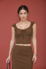 LOVESTRUCK POLKA DOT TOP    BLU PEPPER
