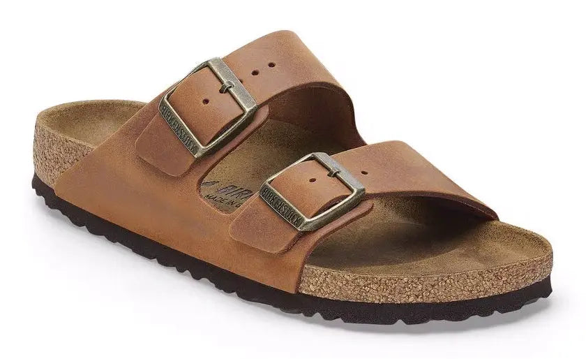 Birkenstock Arizona Oiled Leather – Two-Strap Sandals for Women  COGNAC / N / 40  BIRKENSTOCK